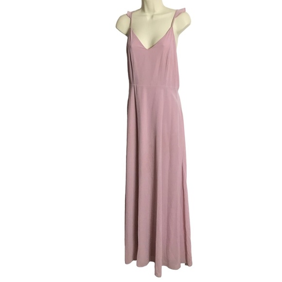 Lulu’s Meteoric Rise Powder Pink Maxi Dress Medium Wedding Formal Prom Event - Picture 2 of 11